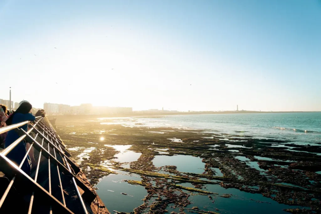 Casablanca Atlantic coastline at sunset